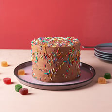 עוגת יום הולדת שוקולד וסוכריות גדולה