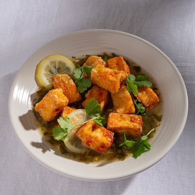 טופו ברוטב לימונים כבושים